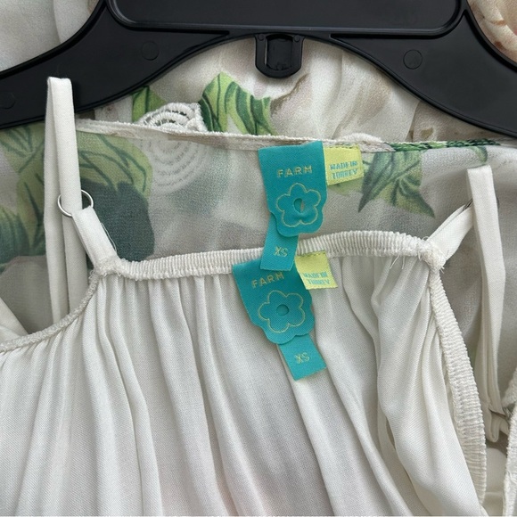 Farm Rio x Anthropologie Dahlia Boho White Chiffon Floral Maxi Dress size XS - Picture 9 of 16